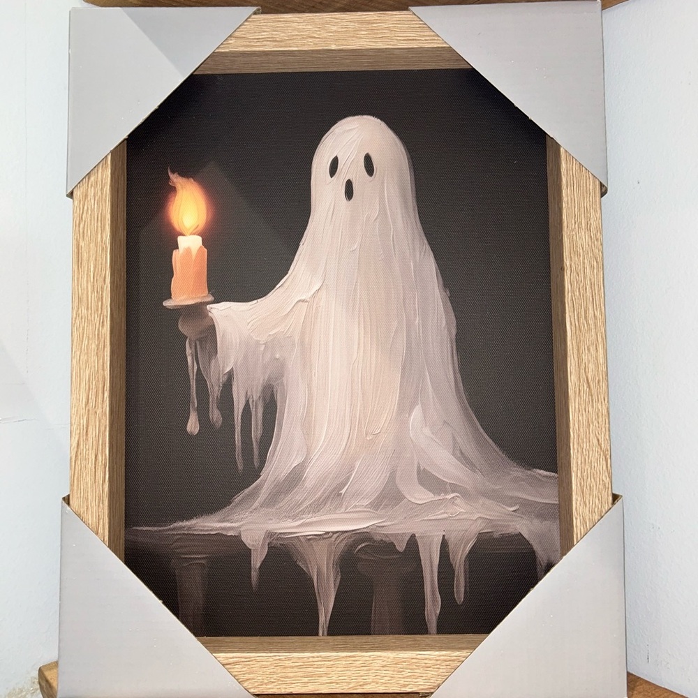 NEW Halloween Ghost with Candle Canvas